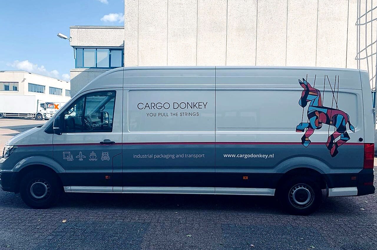 Cargo Donkey bedrijfswagen voor transport vanuit Hoofddorp.